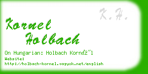 kornel holbach business card